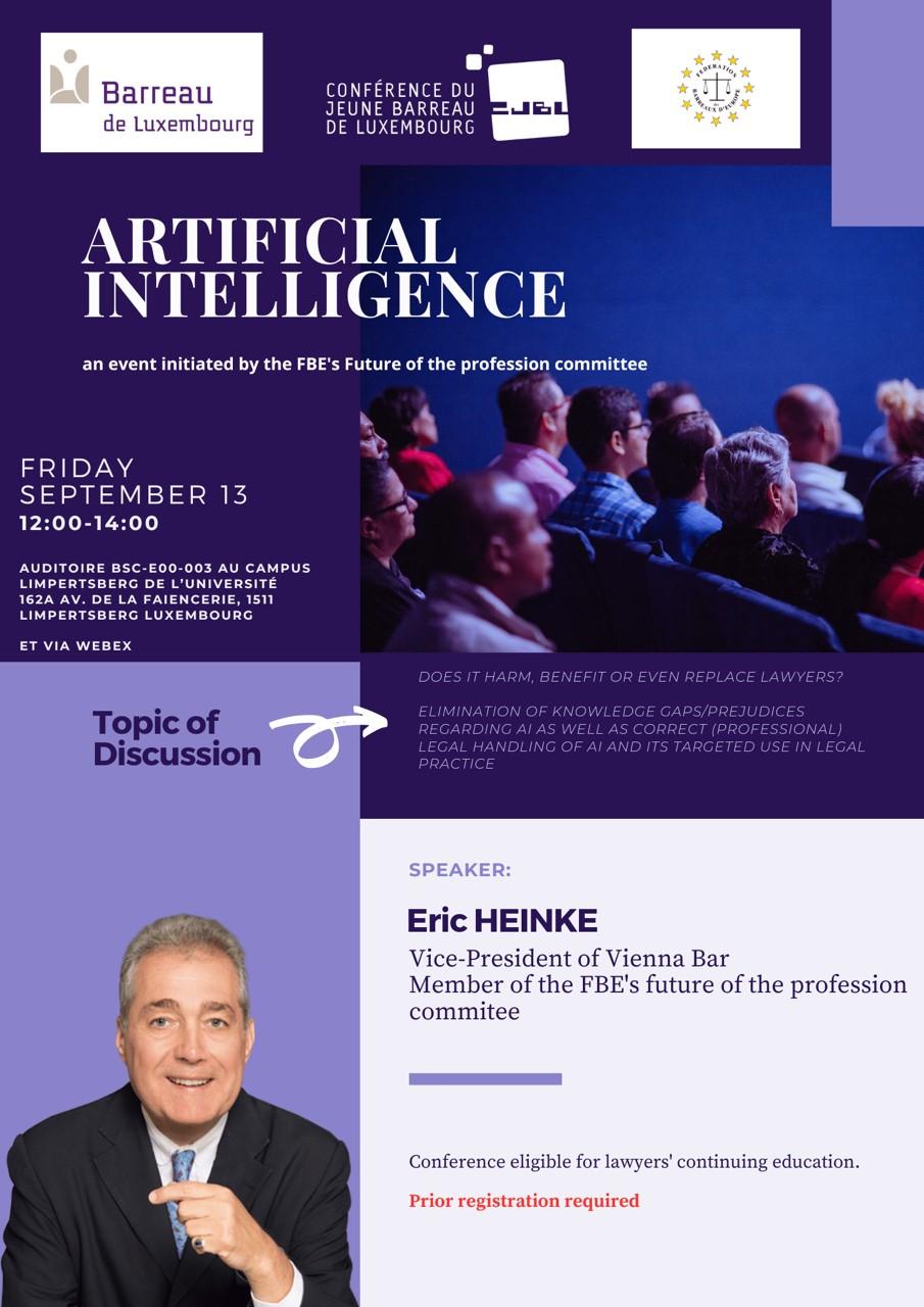 You are currently viewing Conference – Artificial Intelligence – Luxembourg, 13th September 2024 – 12.00/14.00